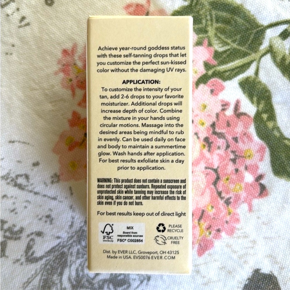 NEW Ever Vacay Self Tanning Drops. Clean Beauty. 30 ml. Dermatologist approved - Picture 2 of 4
